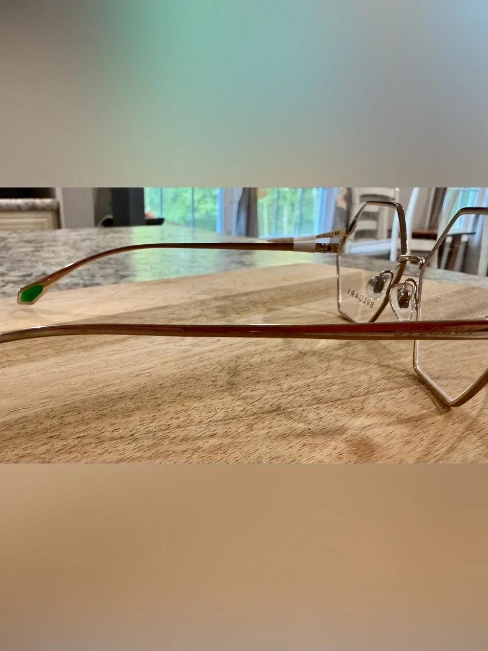 Bulgari Hexagonal Metal Eyeglasses in Gold-Tone